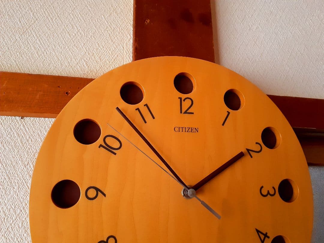 80's-90's　CITIZEN　掛け時計　ポストモダン　ビンテージ　木製