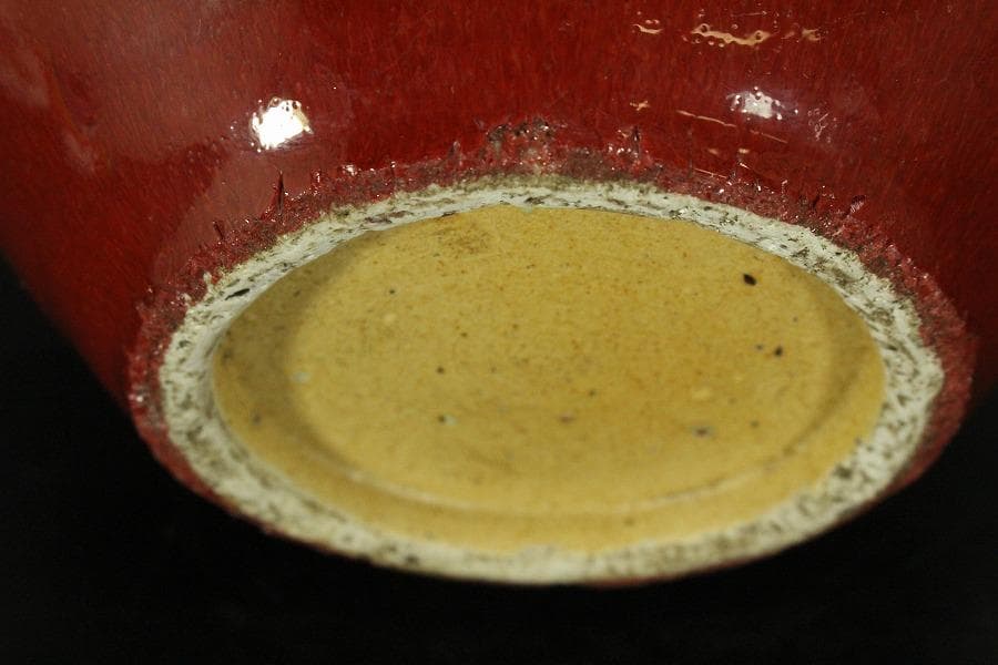 中国美術 釉裏紅 天球瓶 高36cm (HA367)