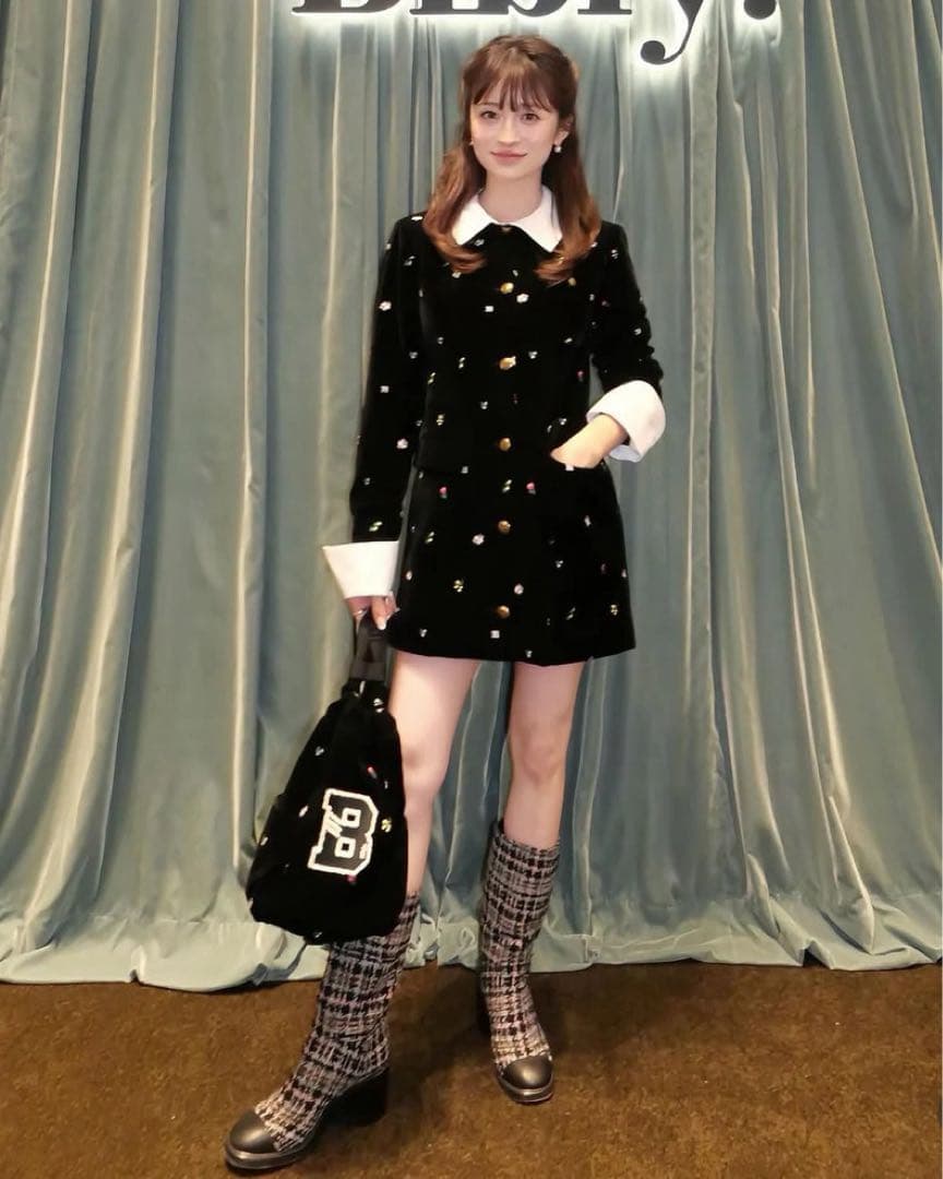 タグ付き新品 bibiy B. STARRY JACKET DRESS 刺繍