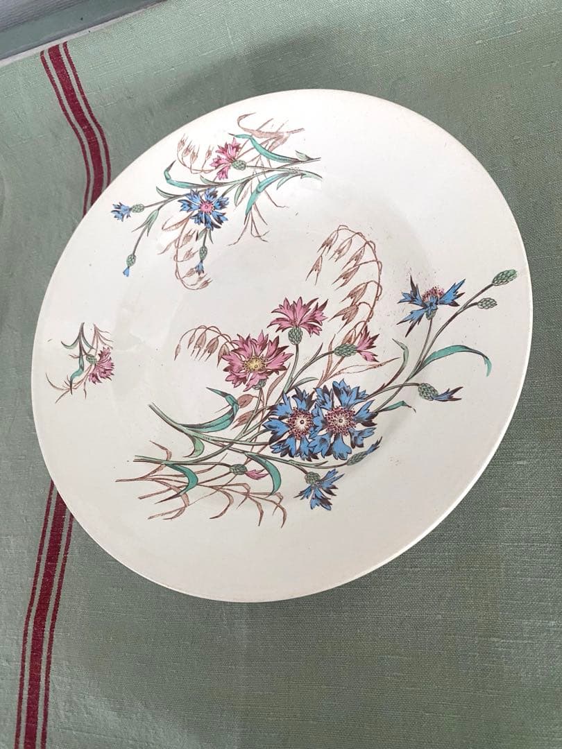 フランスアンティークLunevilleリュネヴィルBLEUET矢車菊 深皿【A】