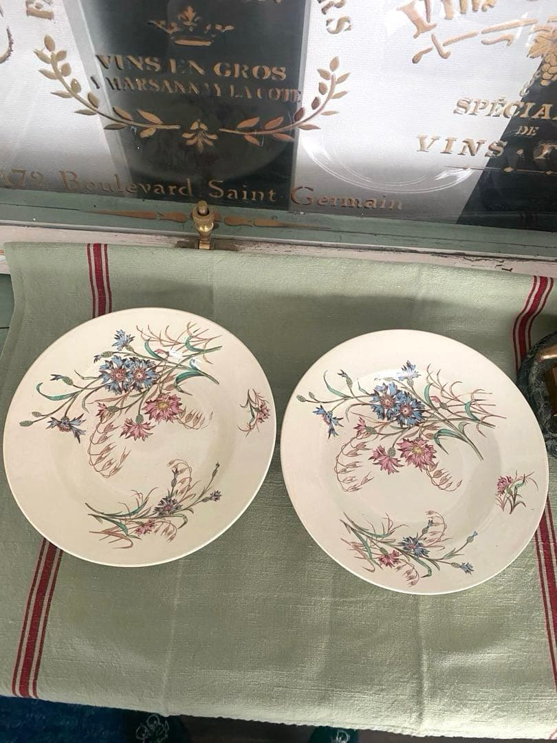 フランスアンティークLunevilleリュネヴィルBLEUET矢車菊 深皿【A】