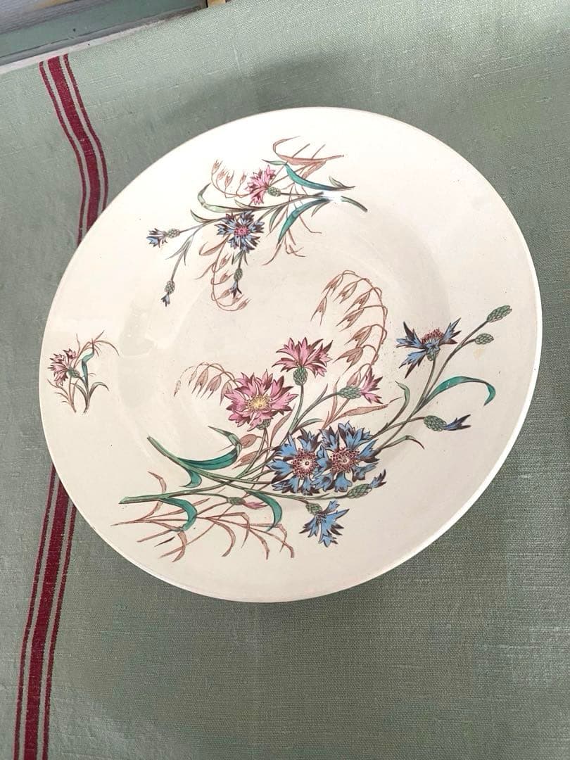 フランスアンティークLunevilleリュネヴィルBLEUET矢車菊 深皿【A】