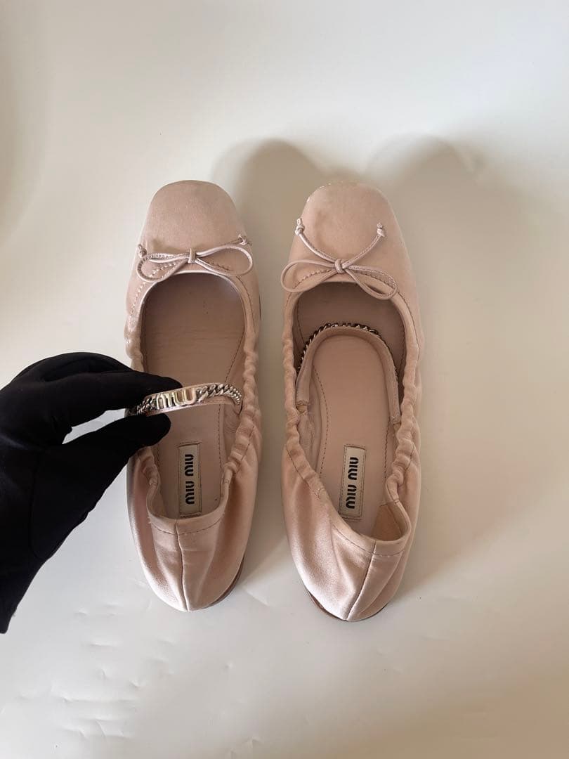 正規品ミュウミュウmiu miu フラットシューズバレエシューズ 37.5