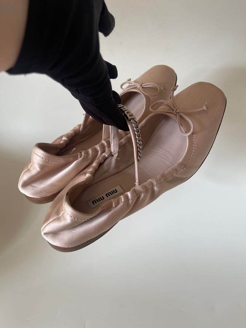 正規品ミュウミュウmiu miu フラットシューズバレエシューズ 37.5