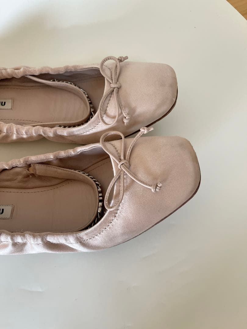 正規品ミュウミュウmiu miu フラットシューズバレエシューズ 37.5