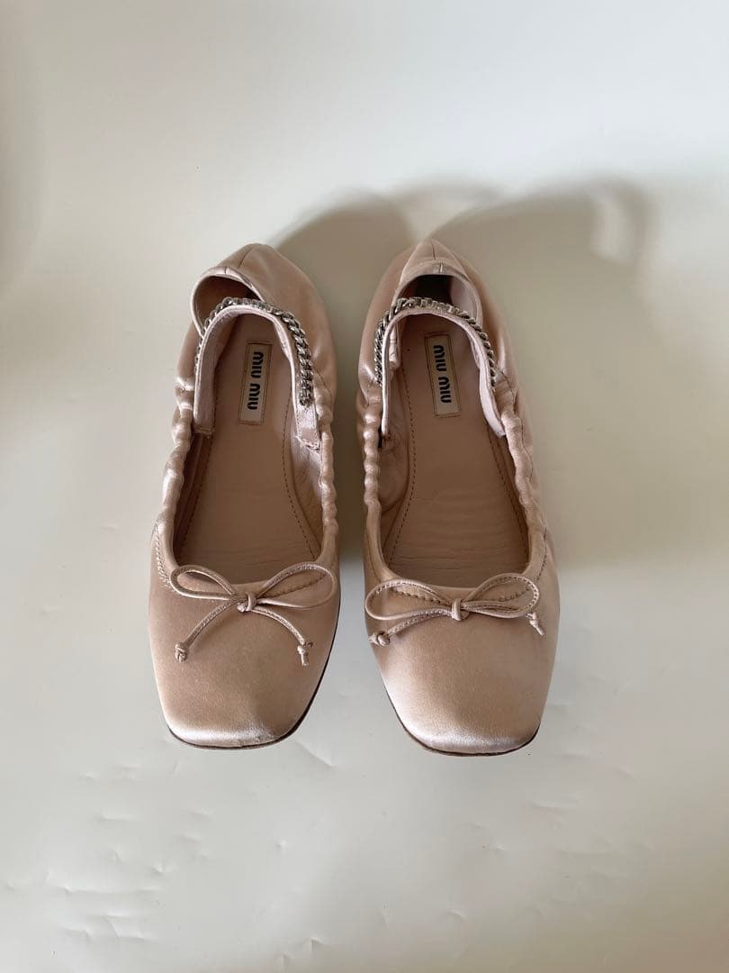 正規品ミュウミュウmiu miu フラットシューズバレエシューズ 37.5