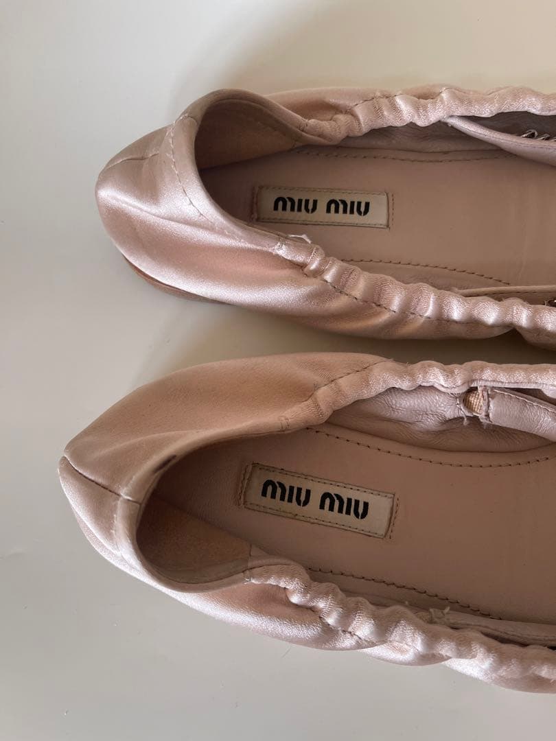 正規品ミュウミュウmiu miu フラットシューズバレエシューズ 37.5