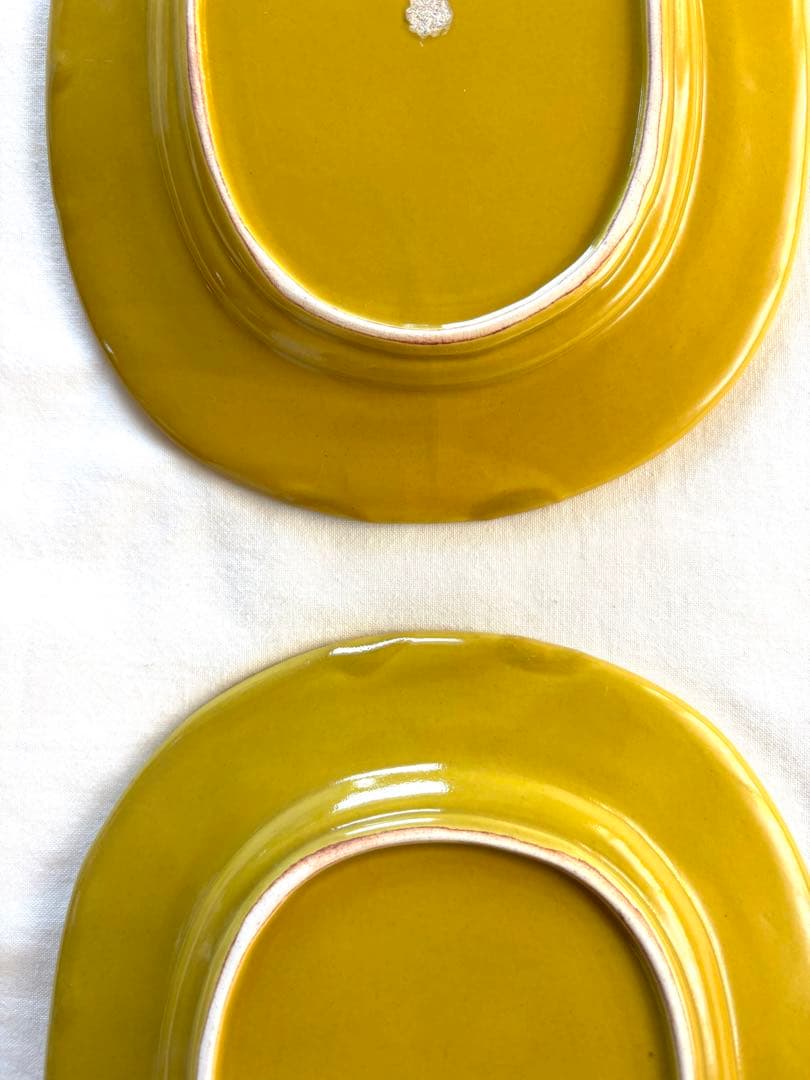 伊藤聡信 イエロー 黄色 オーバルプレート 2枚セット