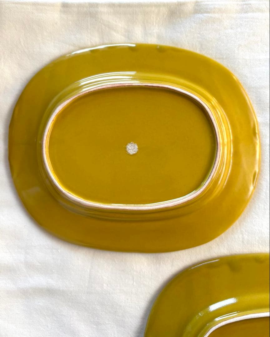 伊藤聡信 イエロー 黄色 オーバルプレート 2枚セット
