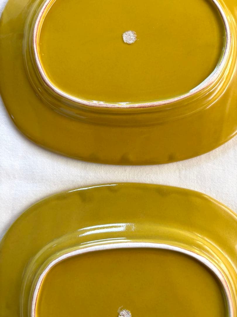 伊藤聡信 イエロー 黄色 オーバルプレート 2枚セット