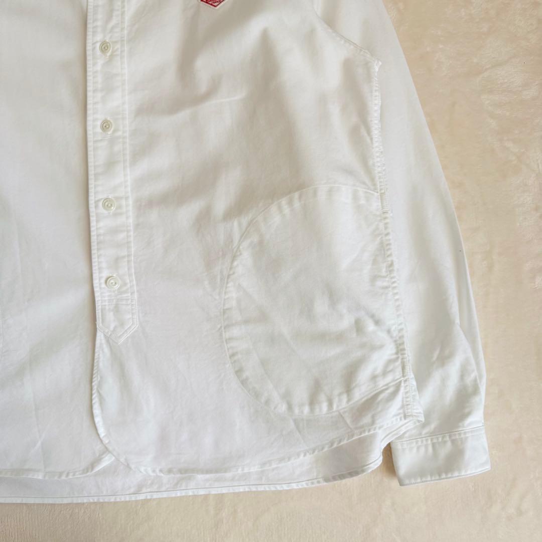 【美品】DANTON ダントン バンドカラーシャツ ホワイト 38 ゆったり