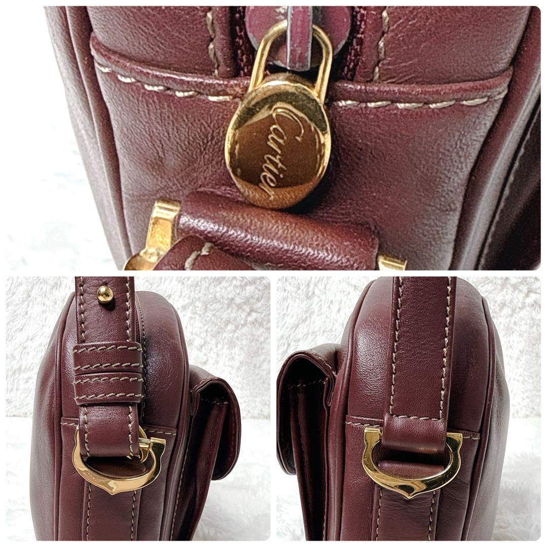 Cartier カルティエ マストライン ショルダーバッグ ボルドー ゴールド金