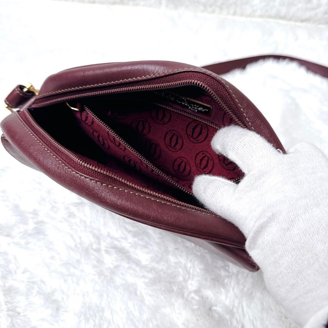 Cartier カルティエ マストライン ショルダーバッグ ボルドー ゴールド金