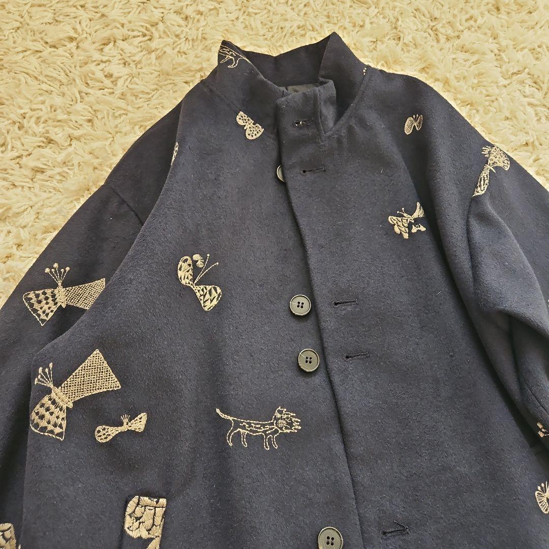 スーパーハッカ フィーユ 保坂優子さん 刺繍 ウール混コート