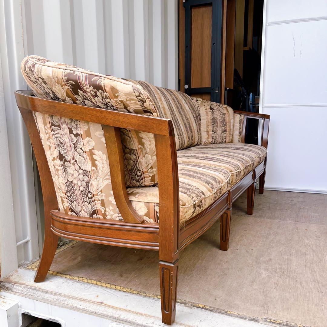 取付無料！マルニ木工地中海ロイヤル シャルル 天然木高級花柄ファブリックソファ✨