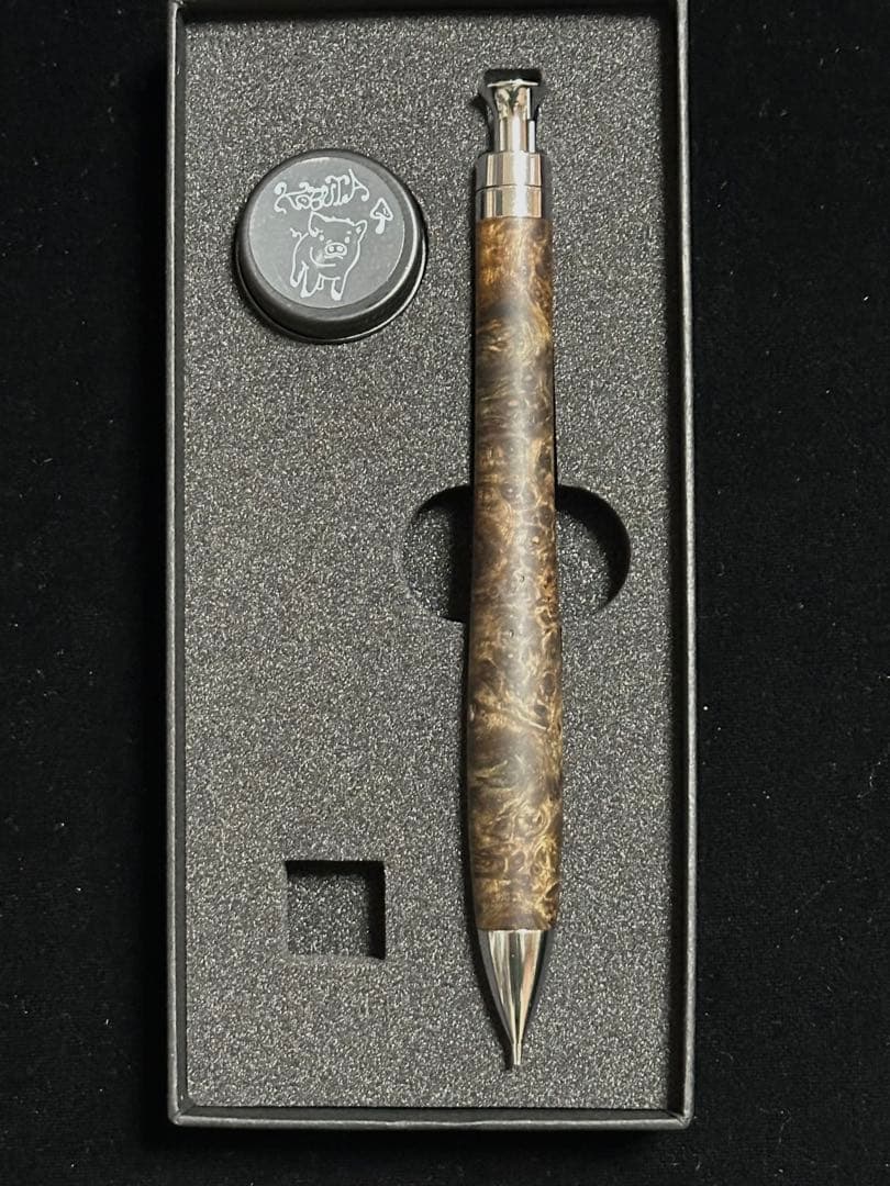 こぶた工房 シャープペンシル 極上花梨瘤 黒瘤 かけあり0.5mm