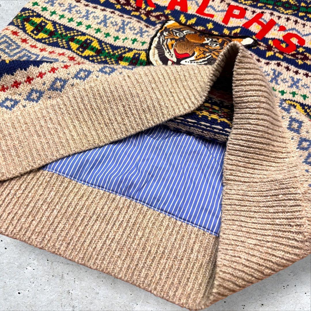 ポロラルフローレン フェアアイル タイガー 刺繍 ワッペンニットベスト SP