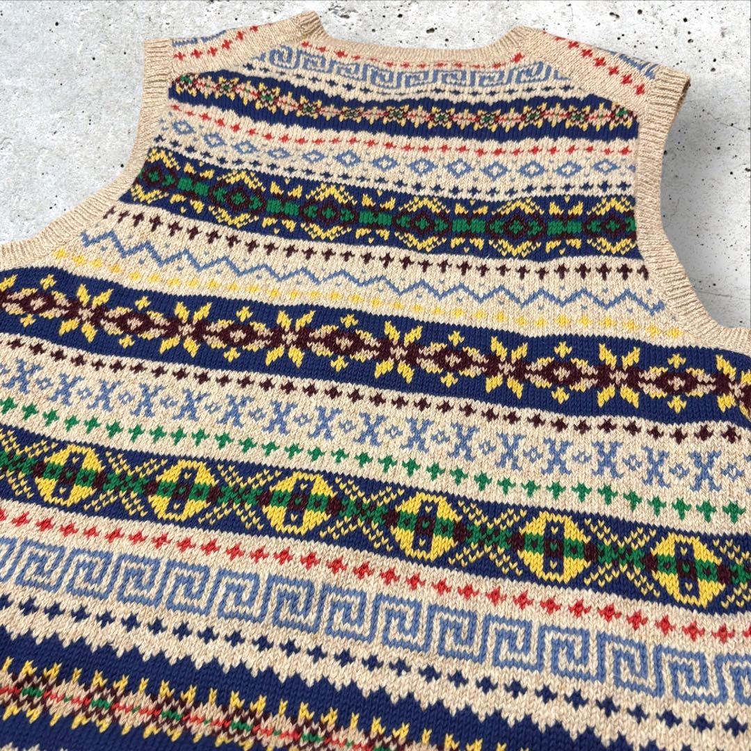 ポロラルフローレン フェアアイル タイガー 刺繍 ワッペンニットベスト SP