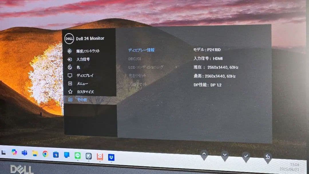 Dell P2418D WQHDモニター