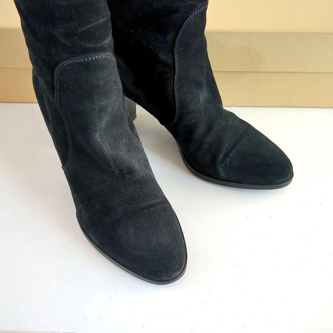 セルジオロッシ*黒 スエード ロングブーツ 高ヒール