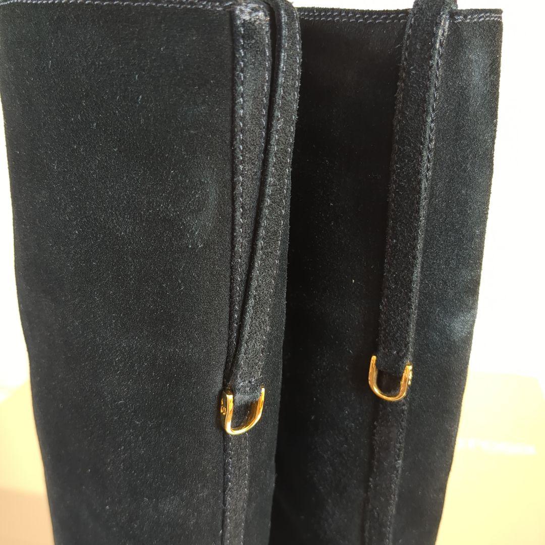 セルジオロッシ*黒 スエード ロングブーツ 高ヒール