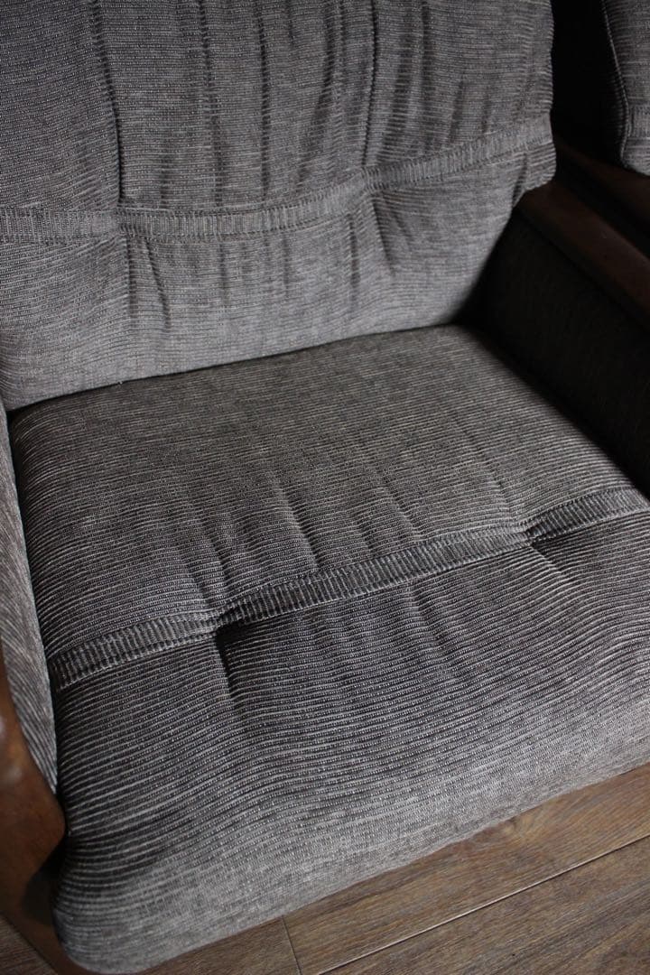 自社配達可〜カリモク20万 アームソファ ×2 ファブリック 1人掛けオールド