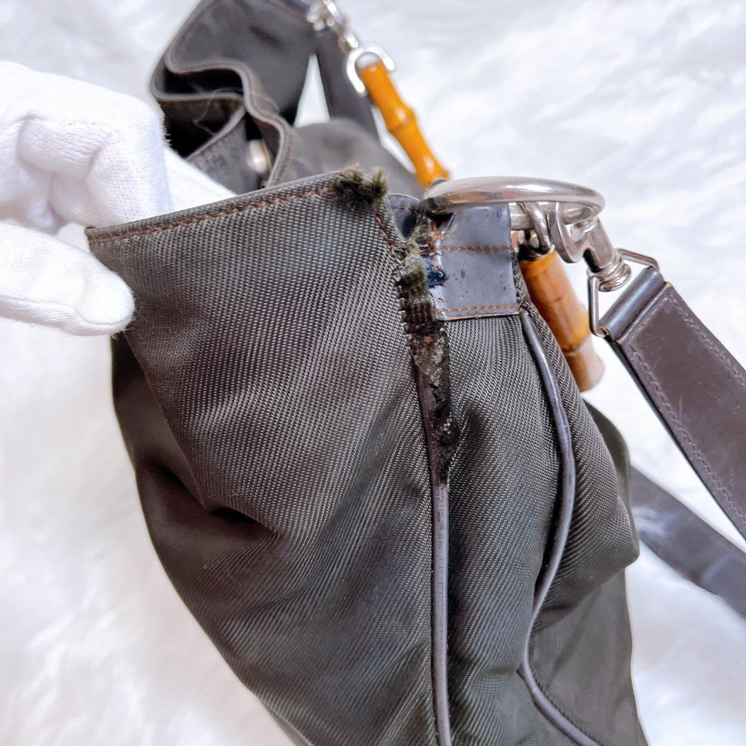 グッチ 　オールドグッチ　ハンドバッグ バンブー ショルダー ブラウン 2way