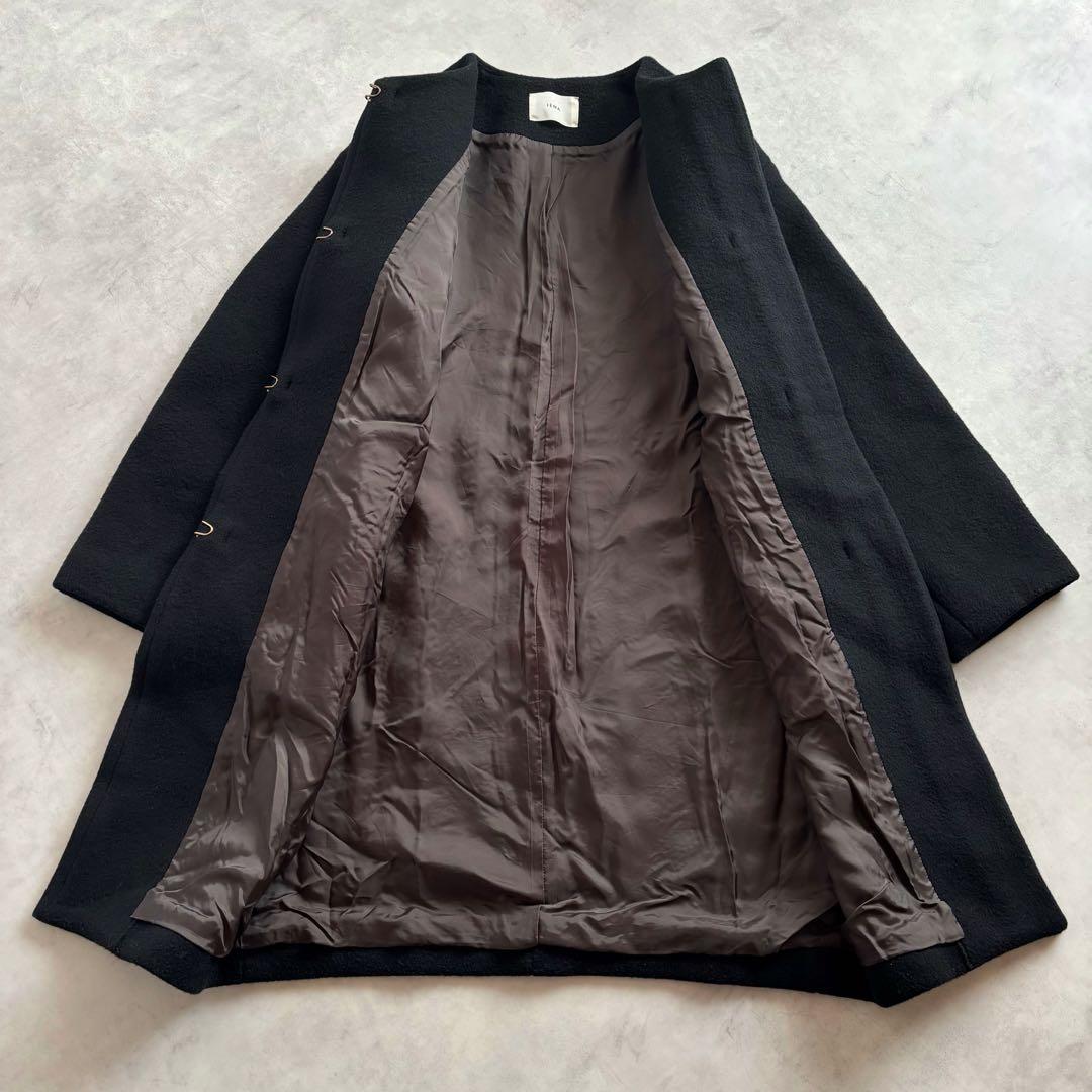 IENA イエナ ラムウールノーカラーコート ブラック 38 近年モデル