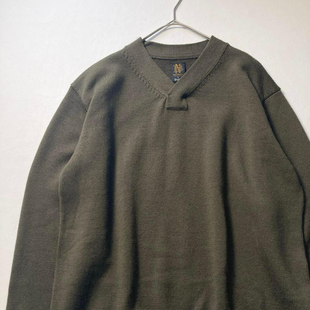 【コーキ】バトナー× SHIPS 別注 ウール100% カーキ ニット 2