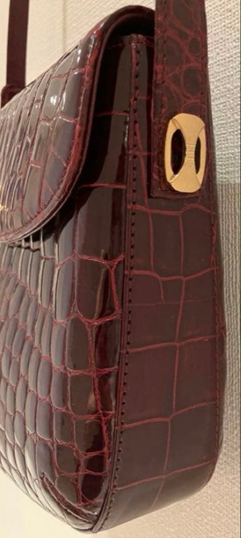 ⭐️natasan13様⭐️美品⭐️クロコダイル　ショルダーバッグ　ワインレッドJRA