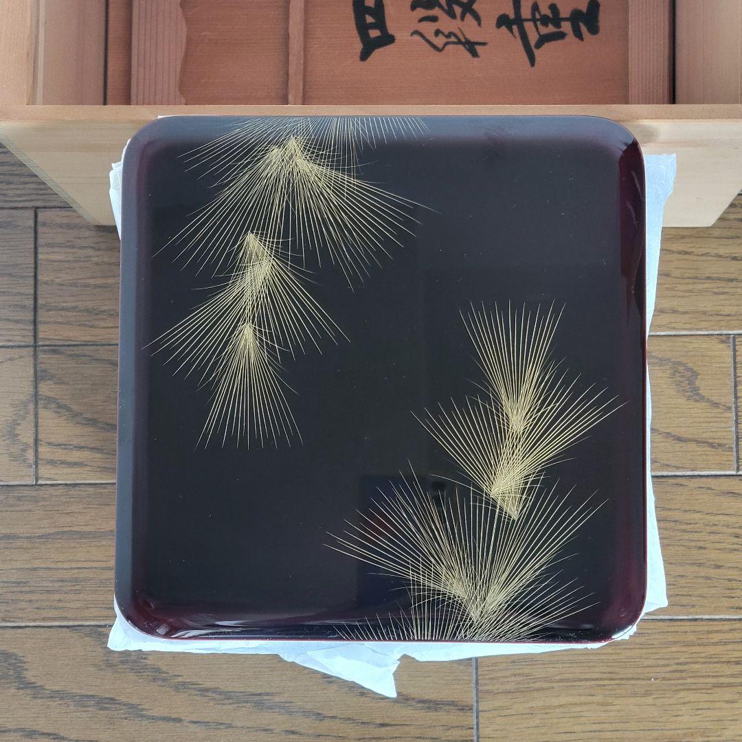 値下げ！【輪島塗　四段重】流れ松沈金\" 未使用/長期保管品