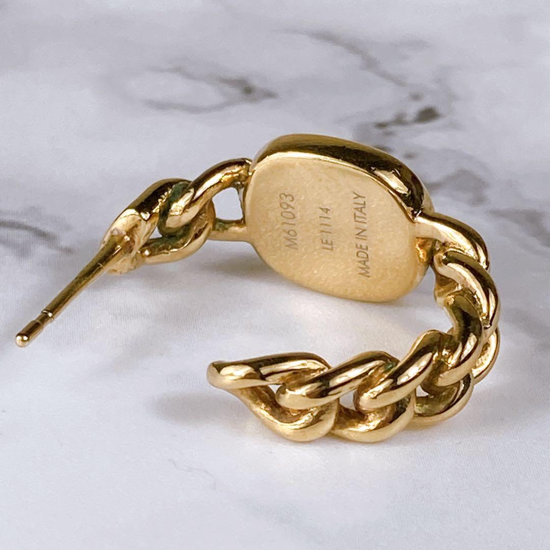 LOUIS VUITTON ルイヴィトン ピアス ゴールド シルバー LVロゴ