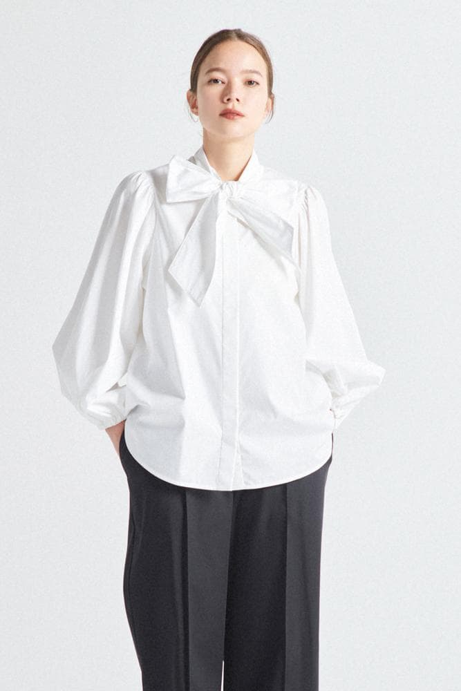 yori ヨリホワイトボウタイブラウス36