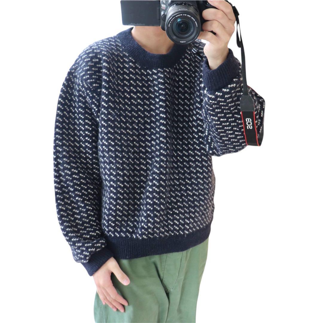 80s L.L. Bean エルエルビーン バーズアイ ニット ヴィンテージ L