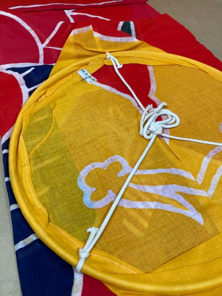 現品限り 希少　太郎鯉 鯉のぼり 赤/黄 5m 目金属製　木綿 新品 昭和レトロ