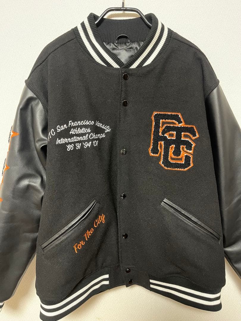 ftc SF VARCITY JACKET サンフランシスコ　スタジャンM 黒