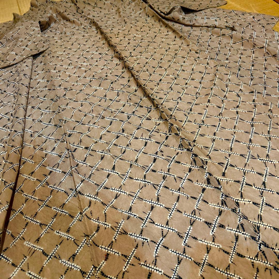 有松絞り　浴衣　広衿