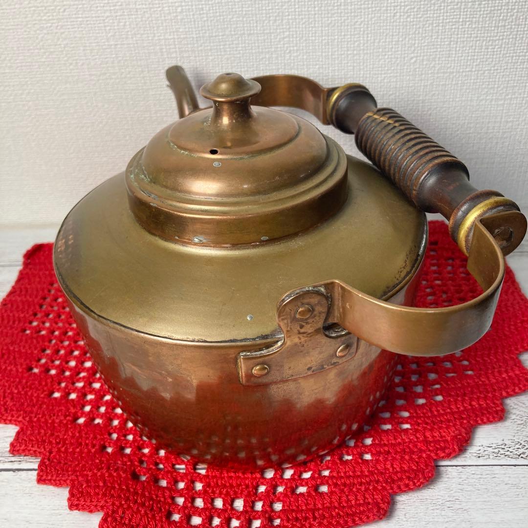 希少 アンティーク 銅製 ケトル やかん 北欧 雑貨 コッパー インテリア
