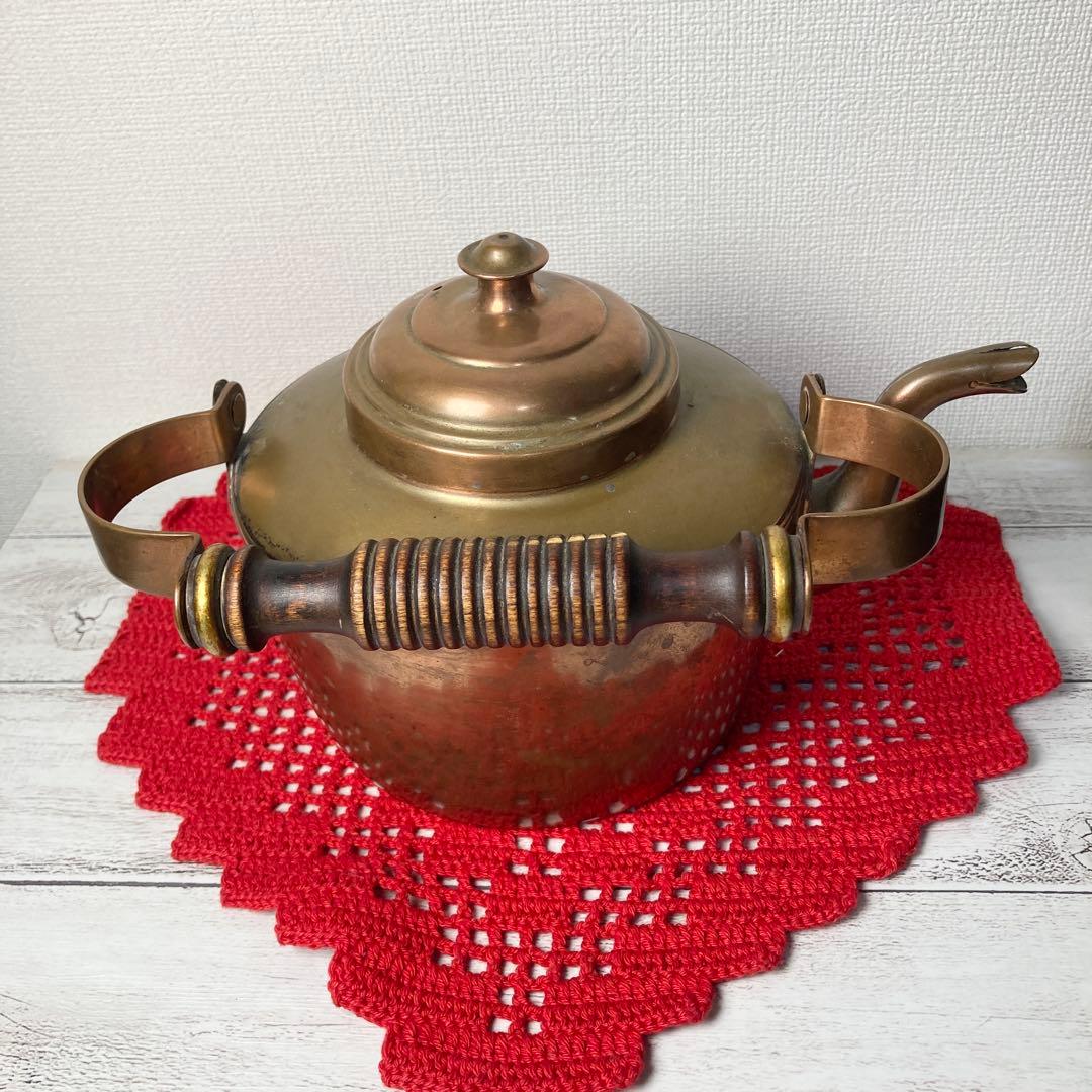 希少 アンティーク 銅製 ケトル やかん 北欧 雑貨 コッパー インテリア