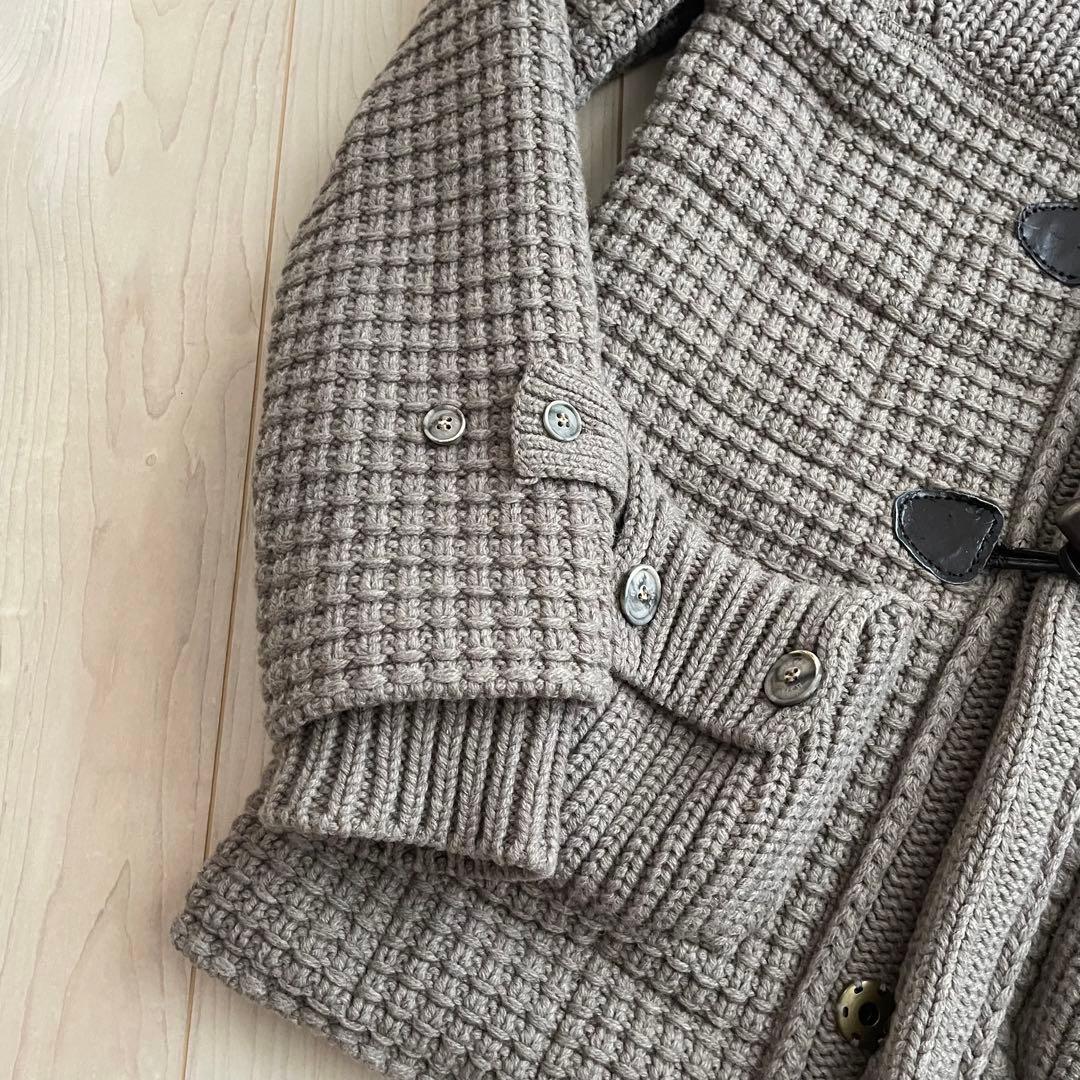 ニットダッフルコート フード付　ストームストラップ付　グレー　bark 希少