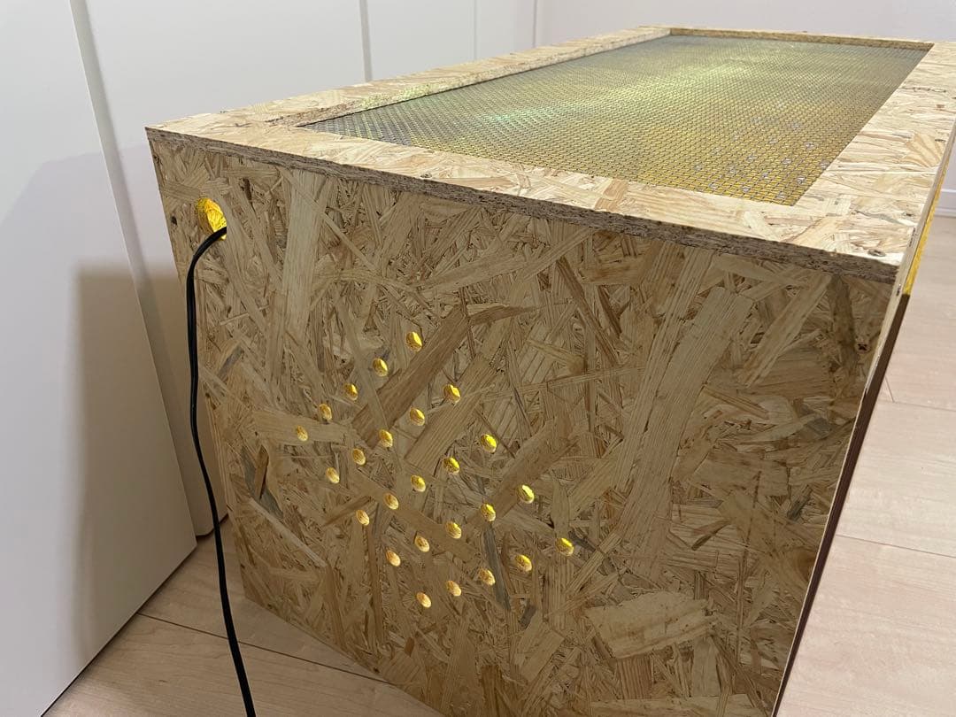 爬虫類ケージ　爬虫類木製ケージ　90ラック用サイズ　天井金網仕様