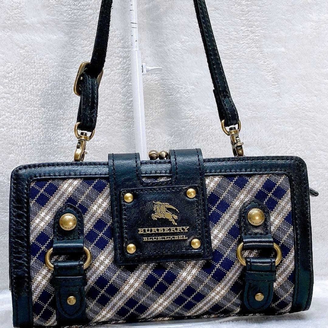 ✨美品✨バーバリーブルーレーベル ショルダーウォレット チェック ホースロゴ