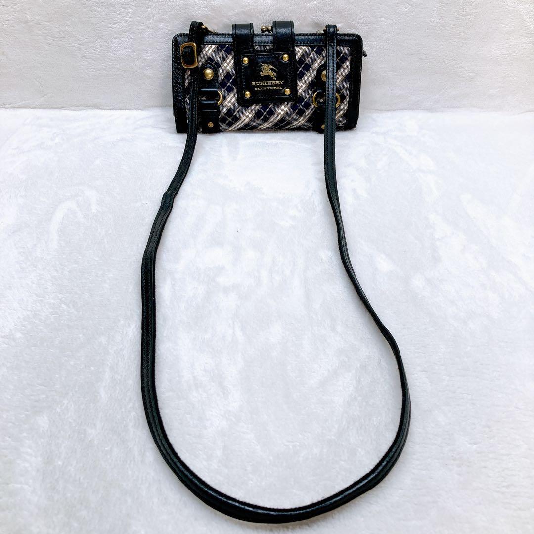 ✨美品✨バーバリーブルーレーベル ショルダーウォレット チェック ホースロゴ