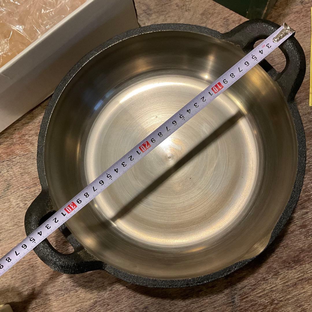 30cm！未使用品 希少 山王堂 謹製 天ぷら鍋 久慈砂鉄 天麩羅鍋 両手鍋