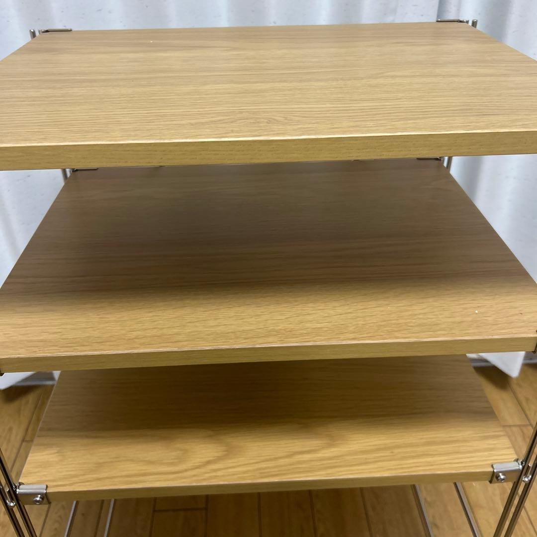 無印良品ステンレスユニットシェルフ　オーク材棚セット　小