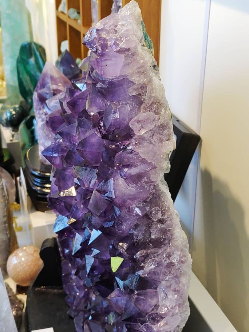 台座付き美結晶☆天然石アメジストクラスター原石パワーストーン鉱物4.2kg紫水晶