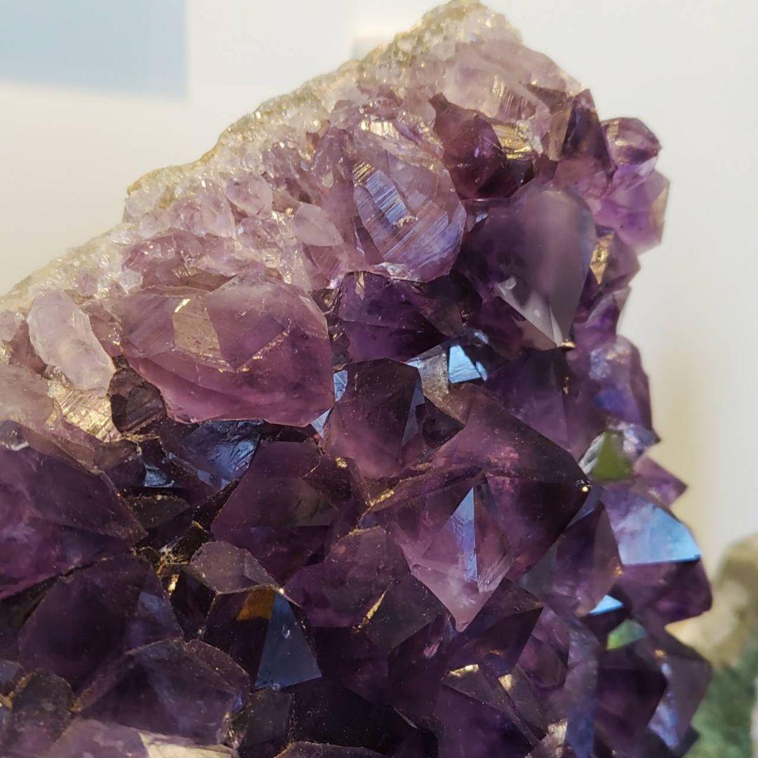 台座付き美結晶☆天然石アメジストクラスター原石パワーストーン鉱物4.2kg紫水晶