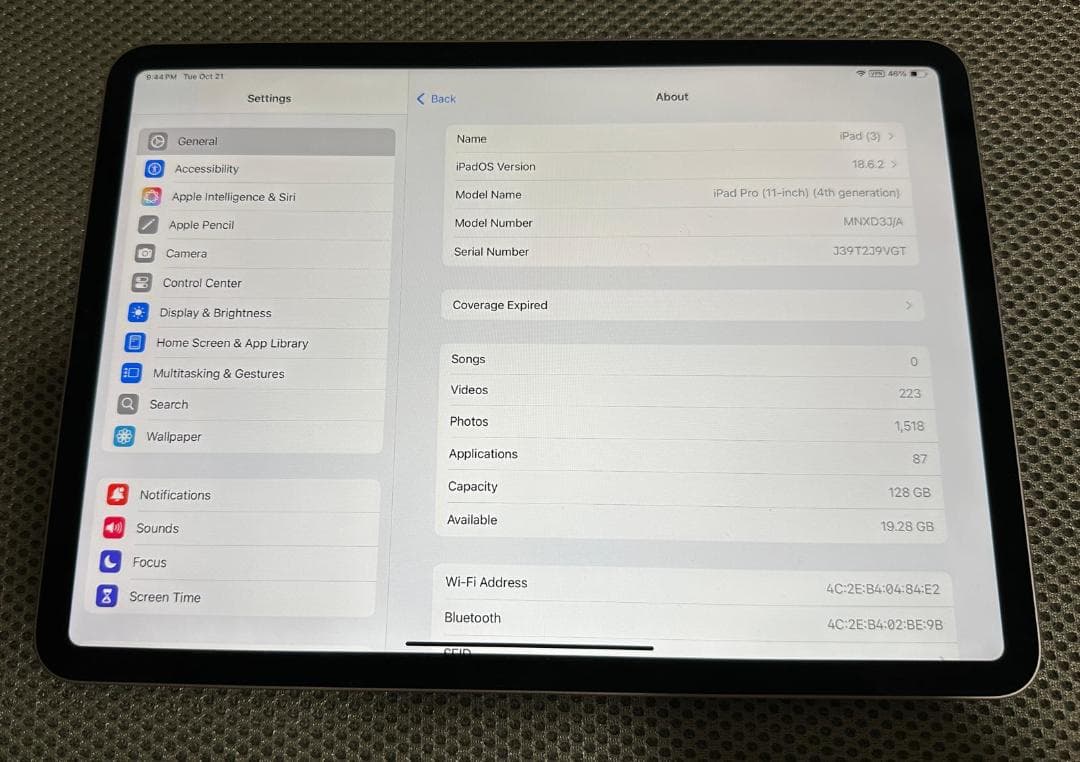 【美品】iPad Pro 11インチ 第4世代 128GB Wi-Fi