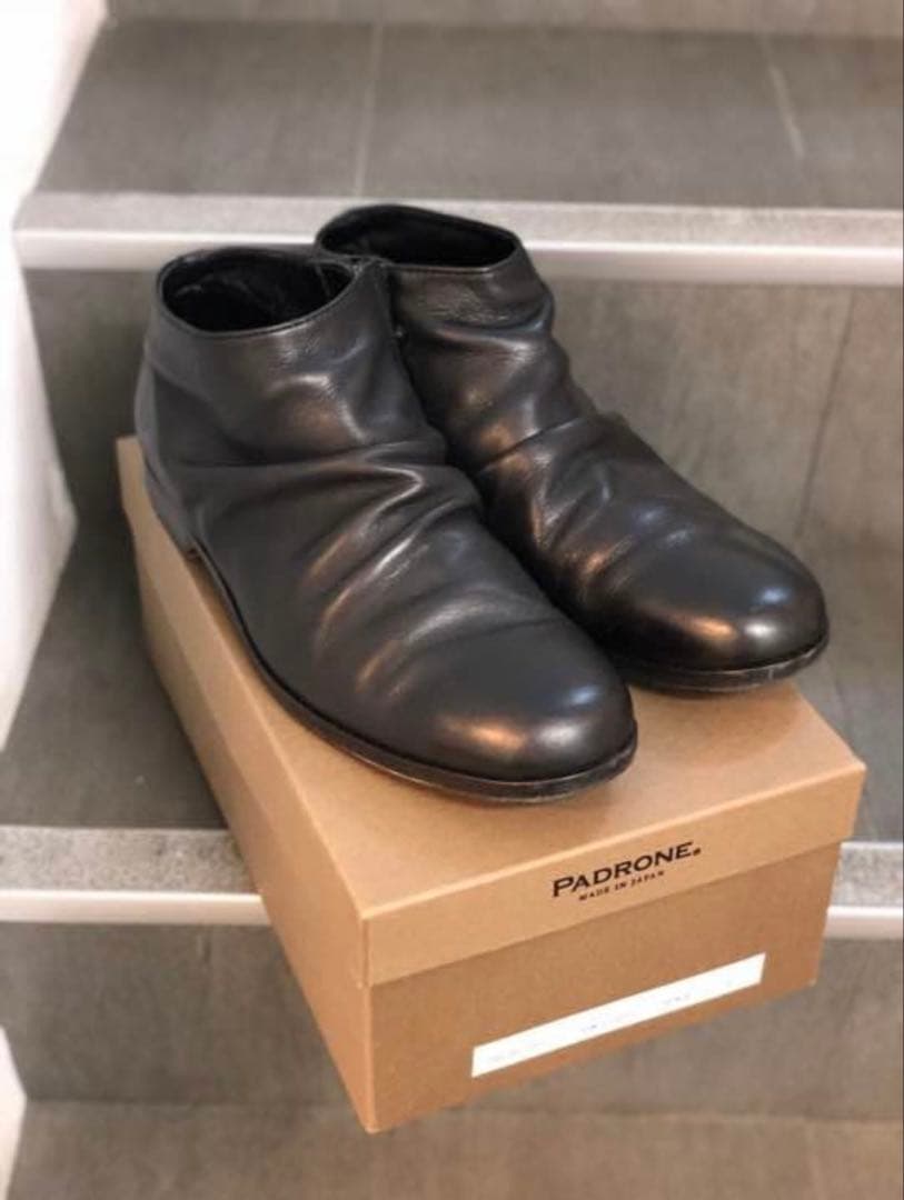 Padrone ショートサイドジップブーツ 黒 42 美品