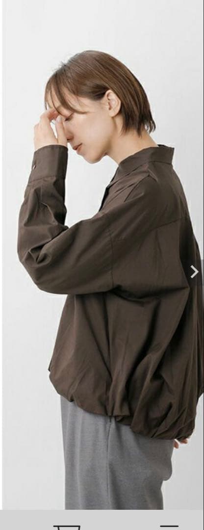 ミズイロインド　バルーンシャツ ブラウン